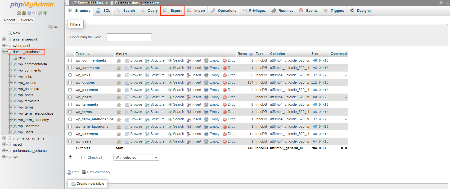Hướng Dẫn Import Và Export Database Bằng Phpmyadmin Trên CyberPanel