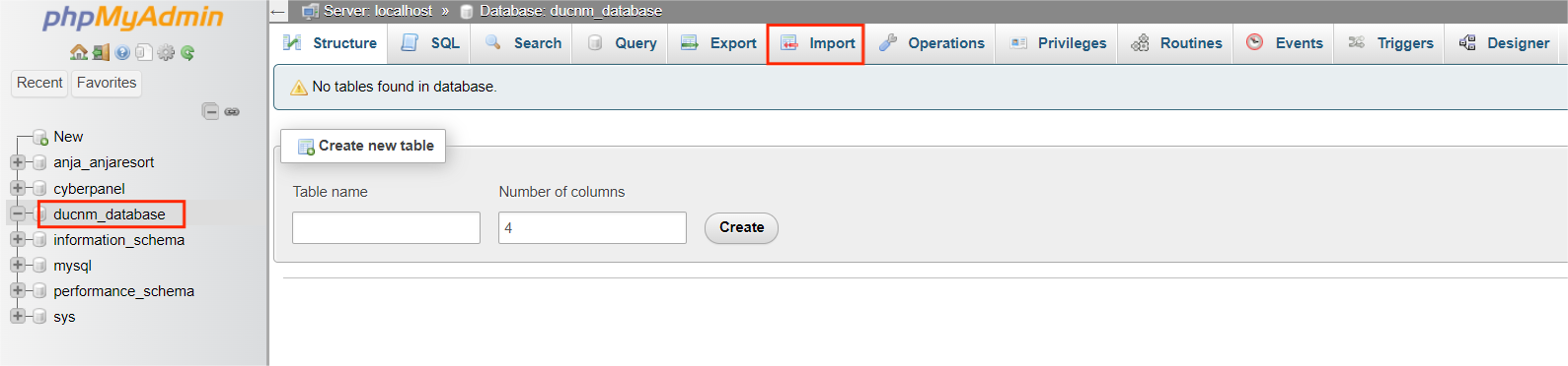 Hướng Dẫn Import Và Export Database Bằng Phpmyadmin Trên CyberPanel