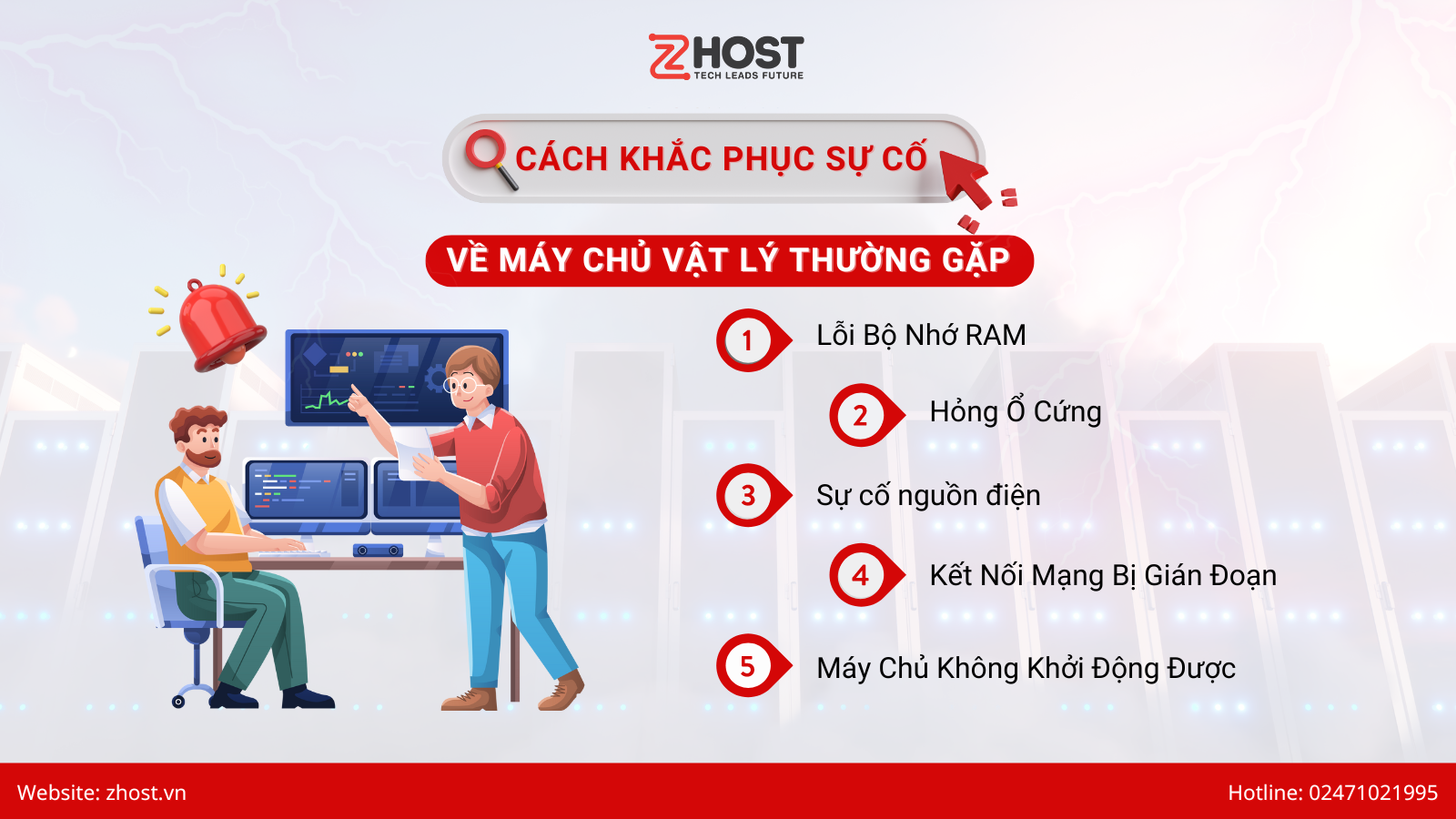 Sự cố về máy chủ vật lý