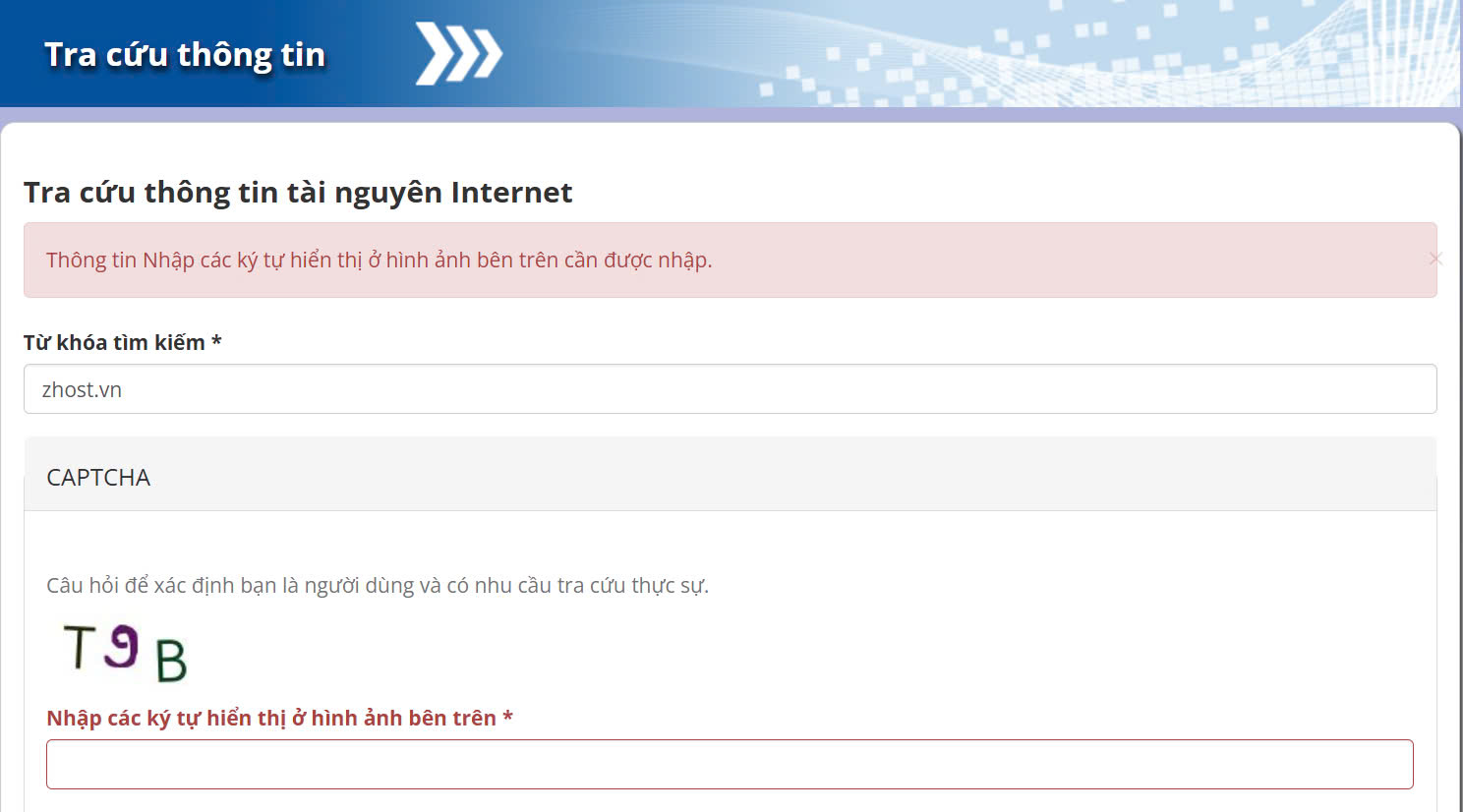Kiểm tra tên miền trên VNNIC.vn