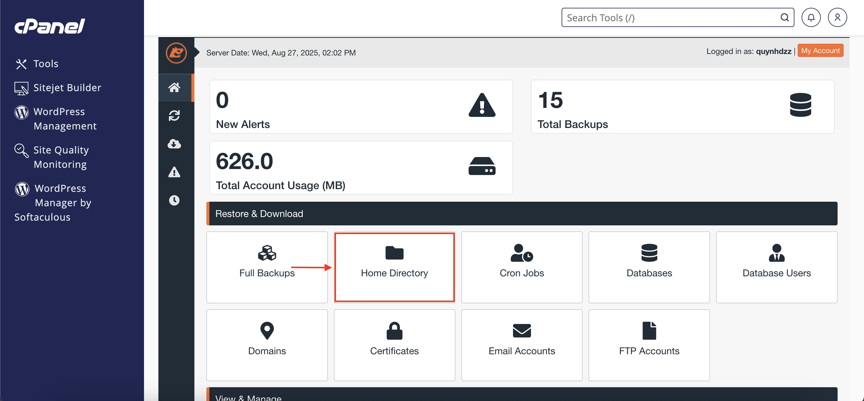 Hướng Dẫn Khôi Phục Đơn Lẻ Một Website Với JetBackup