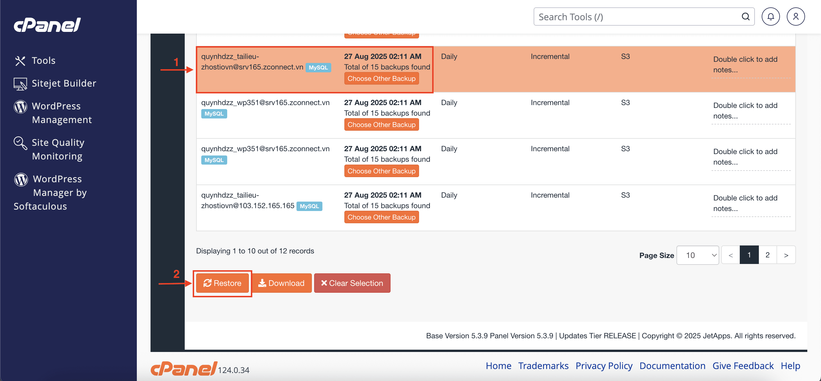 Hướng Dẫn Khôi Phục Đơn Lẻ Một Website Với JetBackup