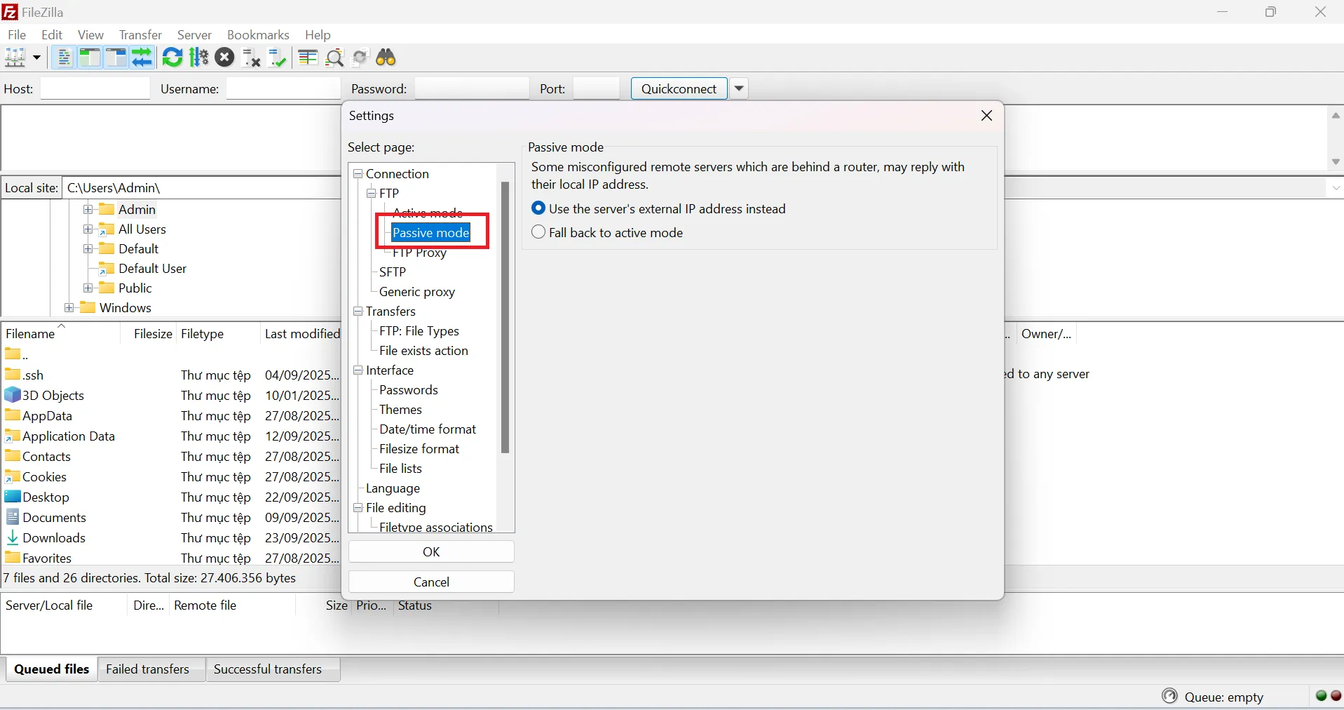 Khắc phục lỗi “Failed to retrieve directory listing” khi dùng FileZilla ảnh 3