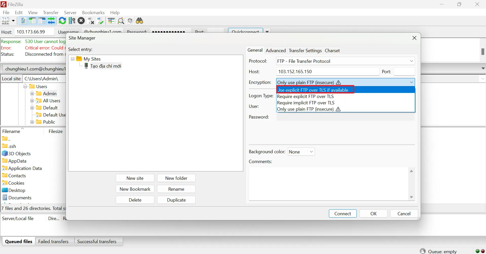 Khắc phục lỗi “Failed to retrieve directory listing” khi dùng FileZilla ảnh 9