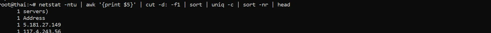 Một Số Câu Lệnh Cơ Bản Kiểm Tra Server Khi Có Dấu Hiệu Bị DDoS ảnh 2