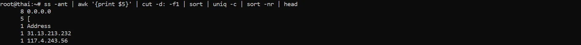 Một Số Câu Lệnh Cơ Bản Kiểm Tra Server Khi Có Dấu Hiệu Bị DDoS ảnh4