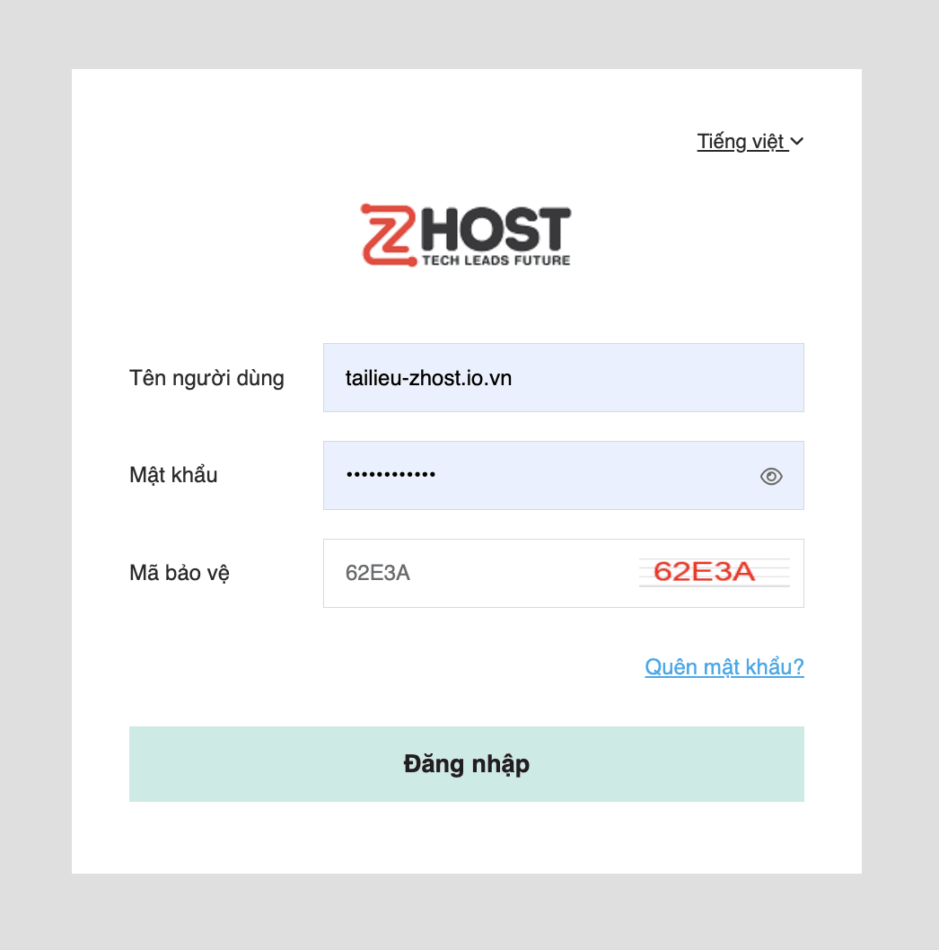 Cấu hình DNS tên miền - đăng nhập trang quản lý Zhost