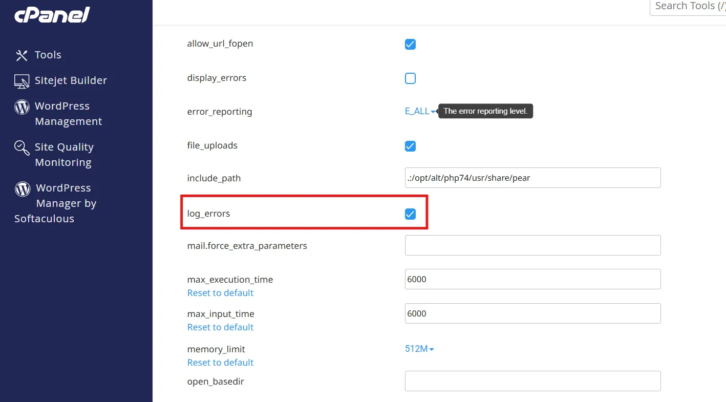 Hướng dẫn bật file error log trên cPanel h4