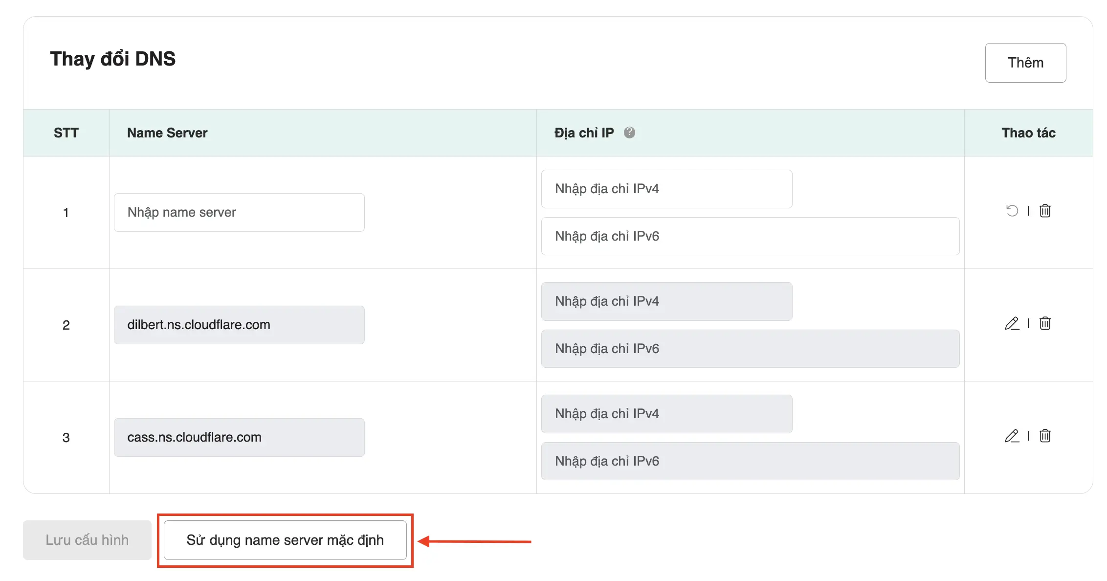 Hướng dẫn cập nhật NameServer mặc định tại Zhost