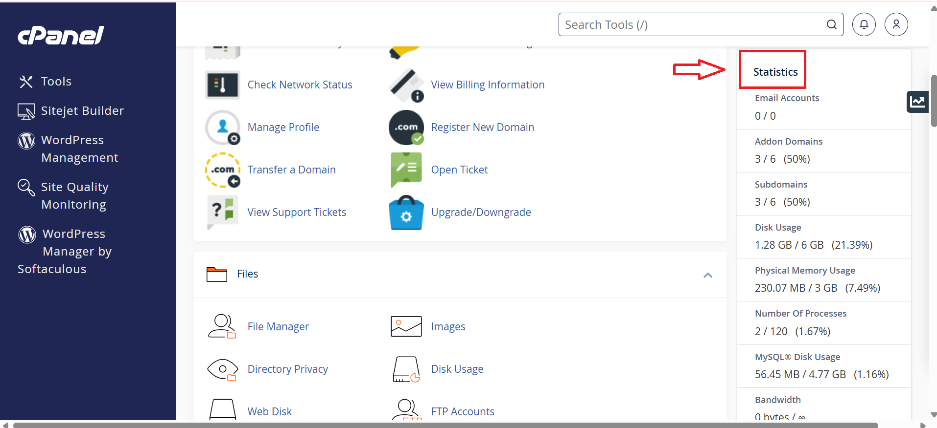 Ý nghĩa các thông số trong Cpanel Hosting ảnh2