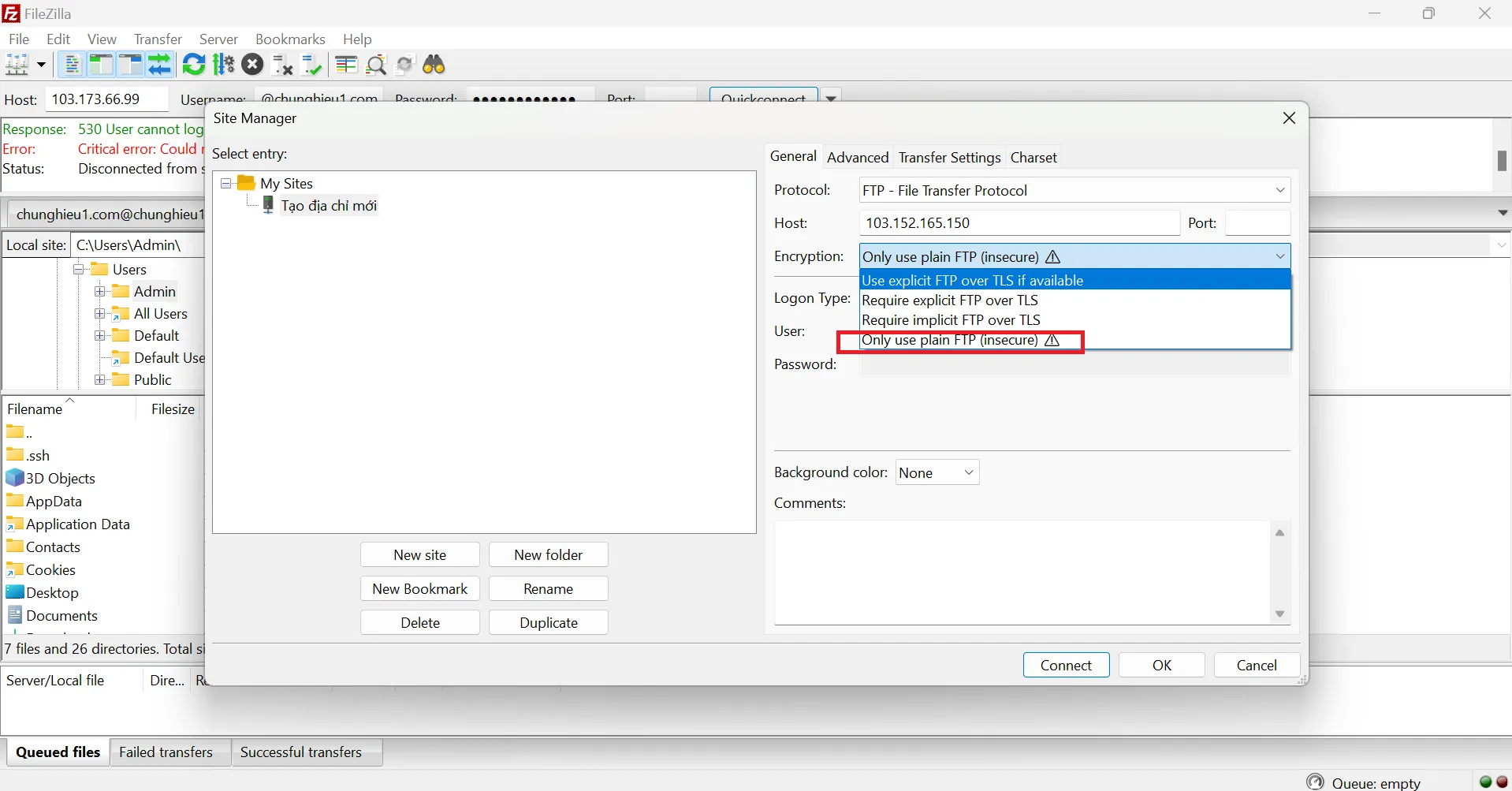 Khắc phục lỗi “Failed to retrieve directory listing” khi dùng FileZilla ảnh 12