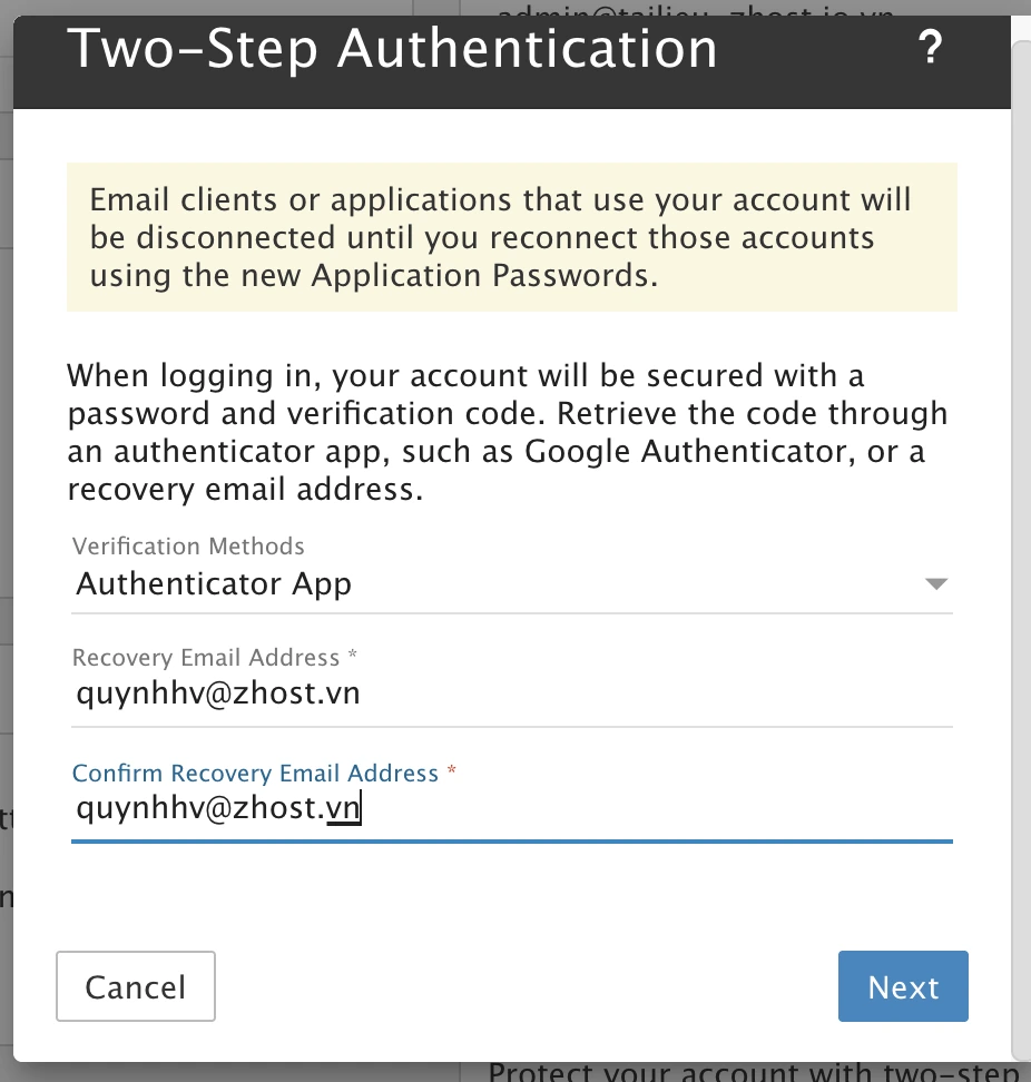 Bật Xác Thực Hai Lớp 2FA Cho Email Business bằng Authenticator App