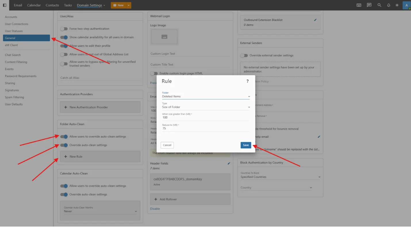 Hướng dẫn sử dụng Folder Auto-Clean trên Email Business