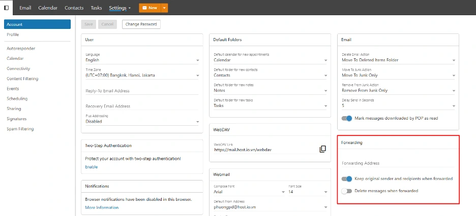 Hướng dẫn chuyển tiếp Email (Forward) trong Email Bussiness
