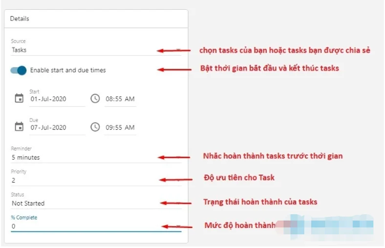 Hướng dẫn sử dụng Task trong Email Business