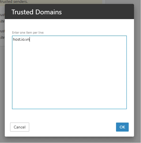 Hướng dẫn cài đặt Trust cho email gửi đến trong Email Business
