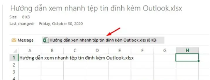 Hướng dẫn xem nhanh tệp tin đính kèm trong Outlook