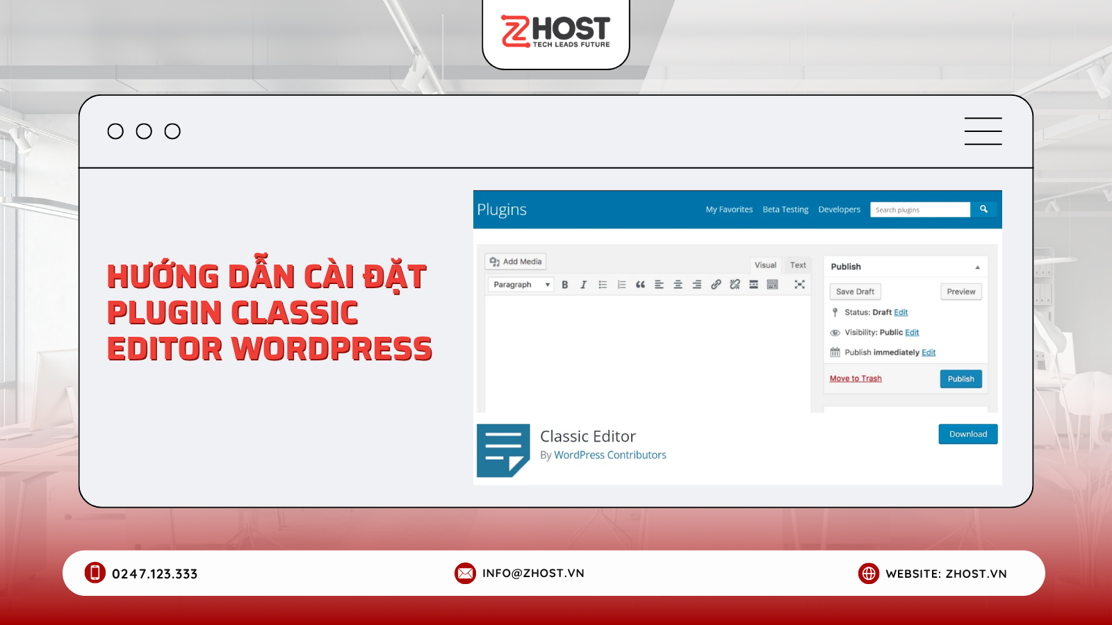 Hướng dẫn cài đặt plugin Classic Editor WordPress