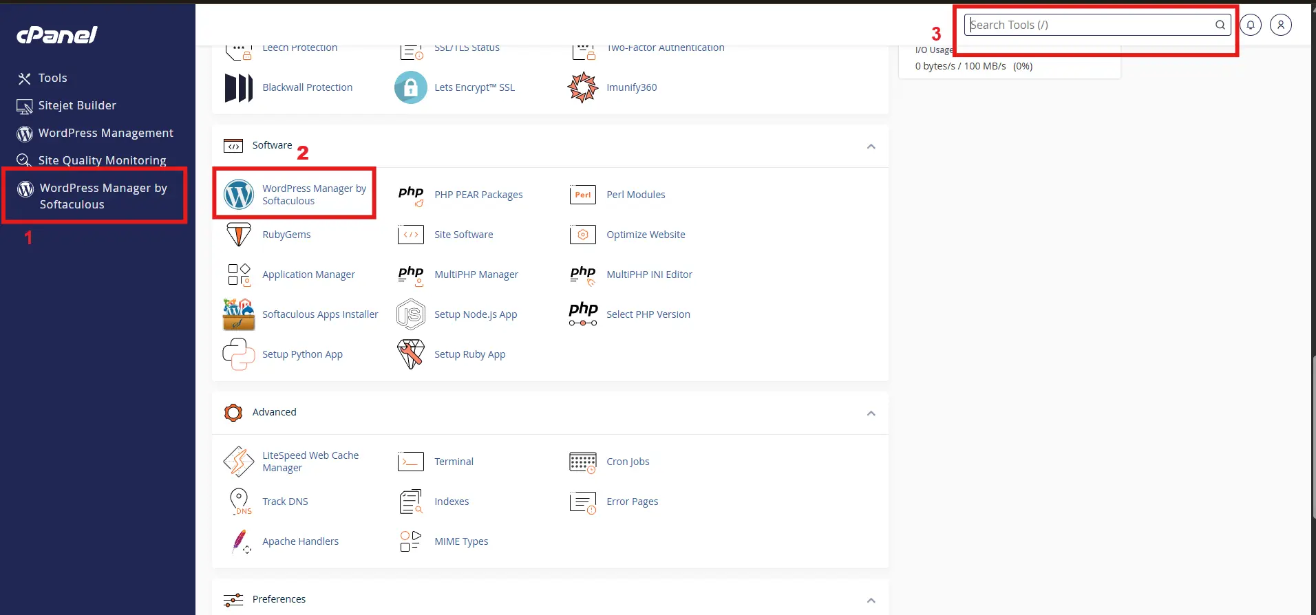 đăng nhập WordPress bằng Softaculous