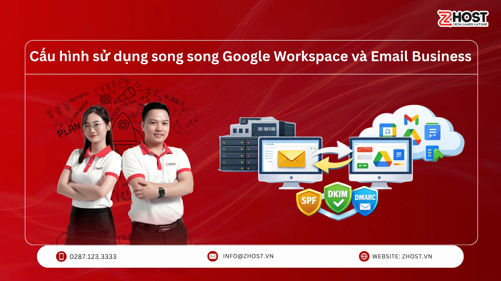 cấu hình sử dụng song song Google Workspace và Email Business.