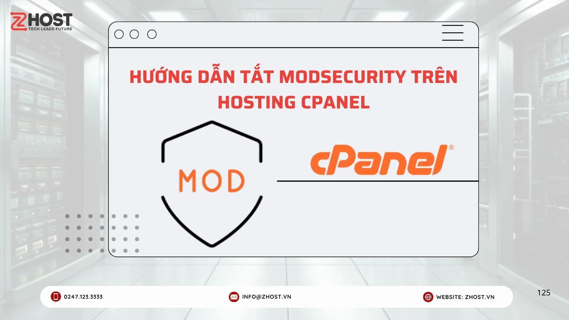 HƯỚNG DẪN TẮT MODSECURITY TRÊN HOSTING CPANEL