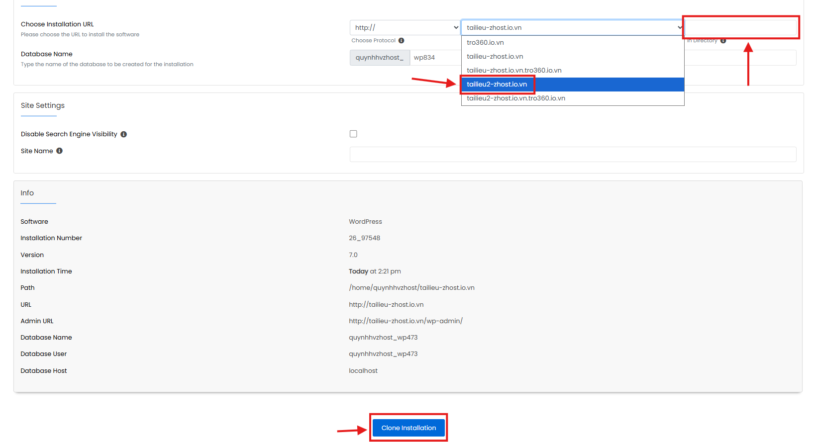 Hướng Dẫn Clone Website WordPress Bằng Softaculous